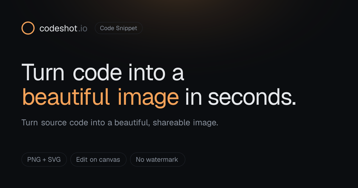 Codeshot screenshot 1